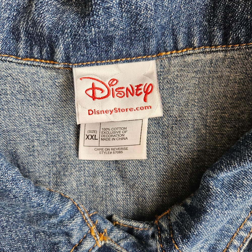 Disney Denim Jacket Mickey & Minnie Mouse Embroidered Jean Women XXL - Picture 2 of 12